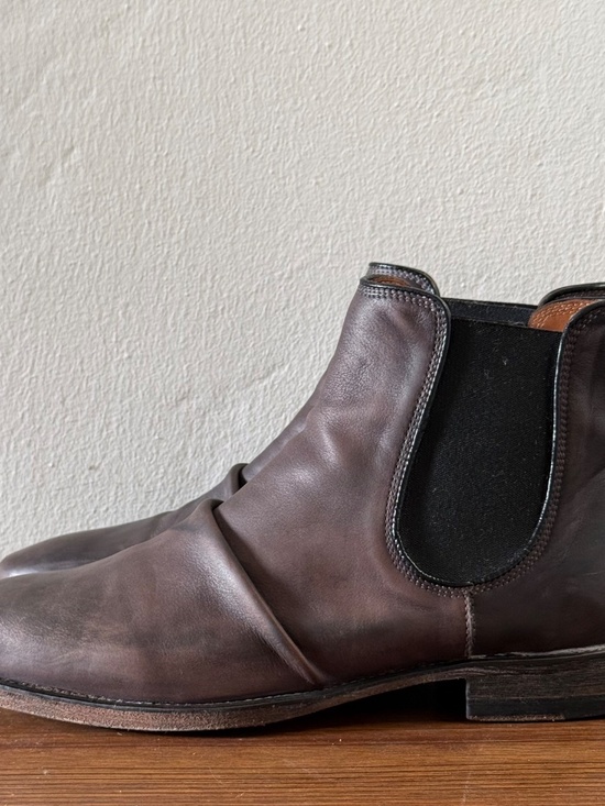 John Varvatos Folded Leather Chelsea Boots Men\'s Size 11 Brown Distressed Ankle main image 4